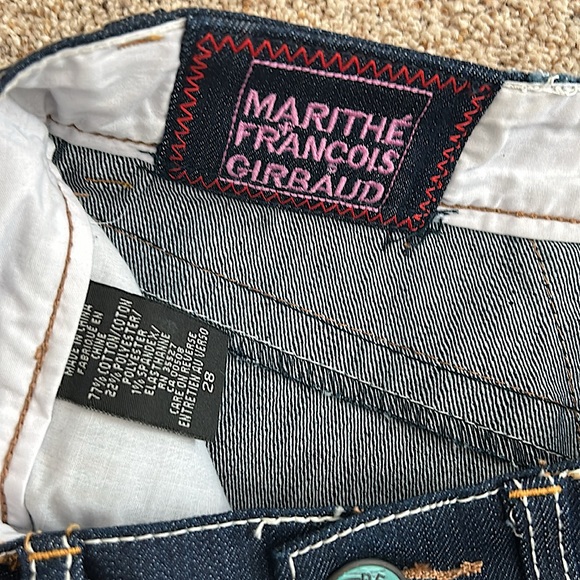 Marithe Francois Girbaud Vtg Dark Blue Stretch Denim Jeans Pants **Size 28**🌸🌸 - Picture 7 of 7